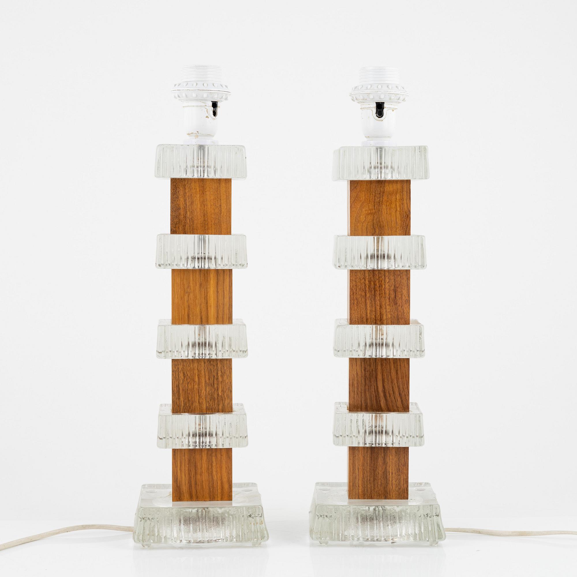A pair of table lights, 1960's/70's.