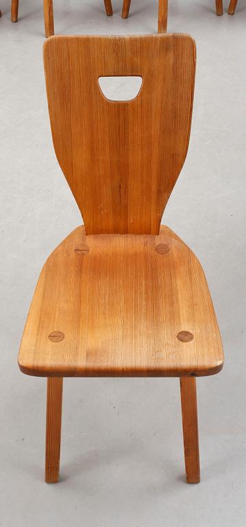 STOLAR samt PALLAR, 8 delar, "Sörgården", Carl Malmsten, formgiven 1963.