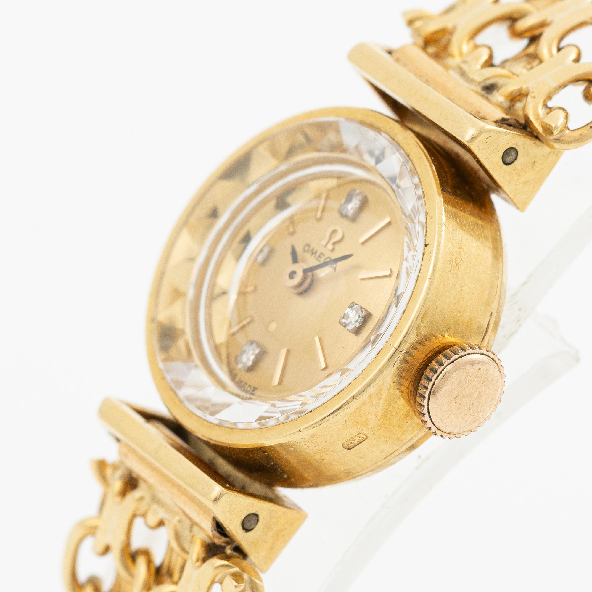 Omega, “Diamond Dial”, wristwatch, 17 mm.