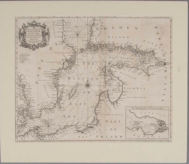 KARTA, Baltikum, Tindal-Rapin 1745.