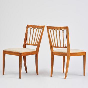 Josef Frank, ten dining chairs, model B 1165, Svenskt Tenn, before 1985.