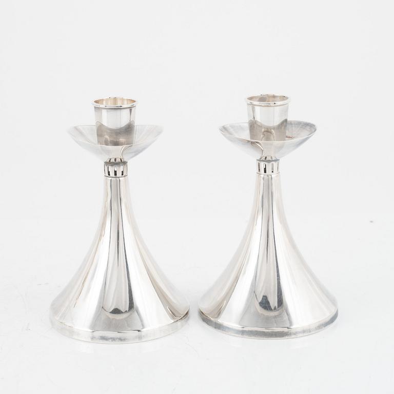 Pair of silver candlesticks, Tesi, Gothenburg 1964.