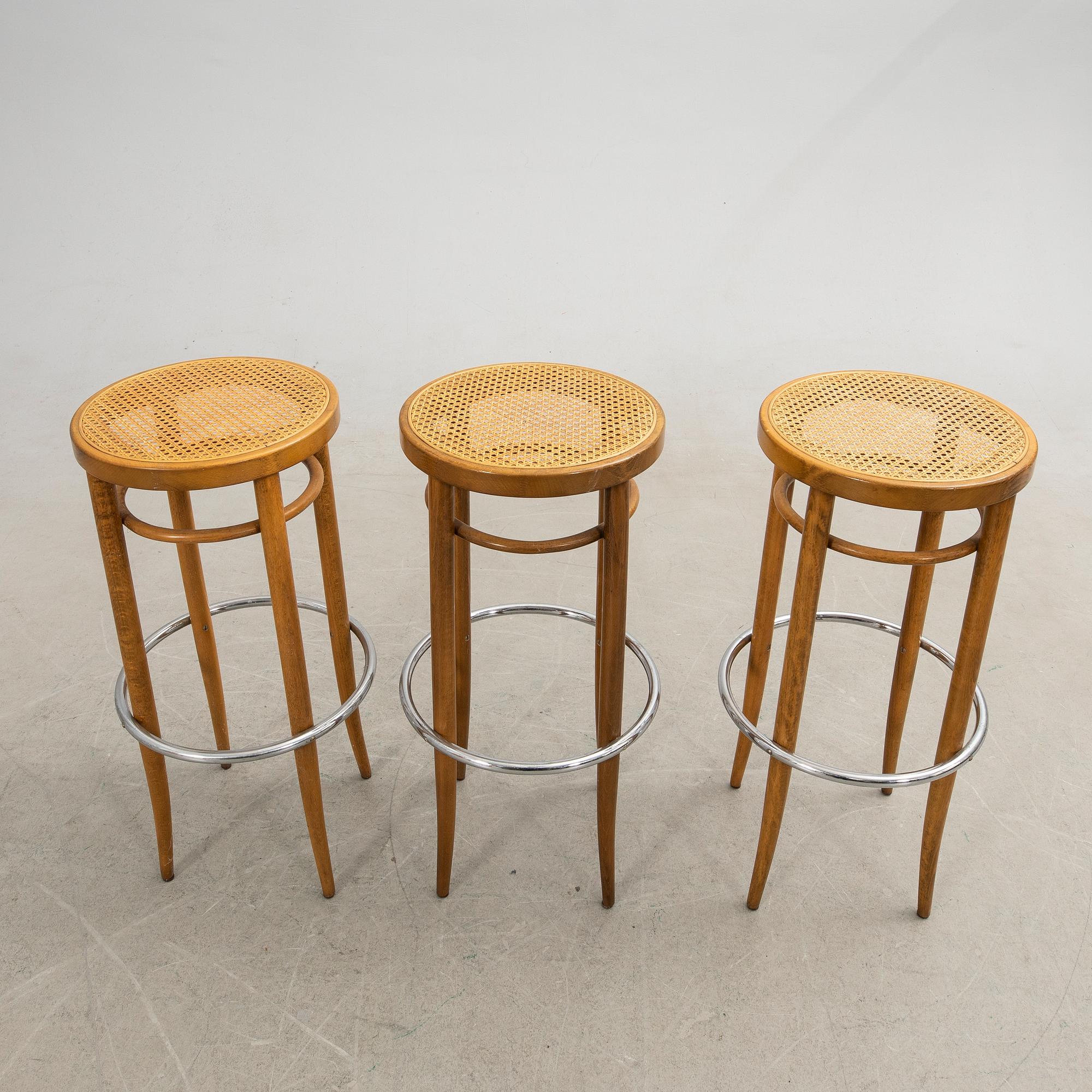 Bar stools, 6 pcs, Thonet, modern production.