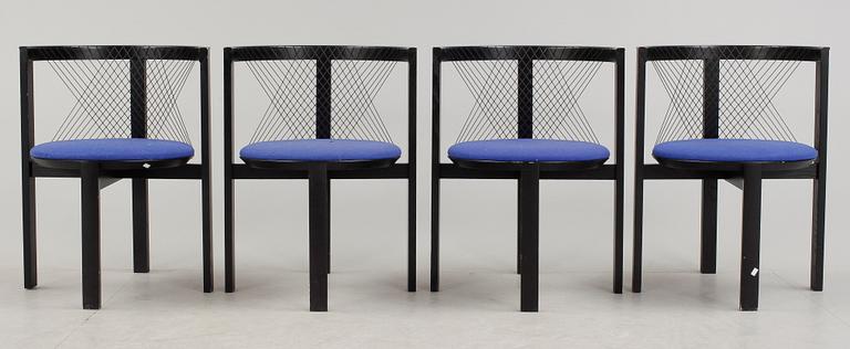 STOLAR, 8st, "String Chair", Niels Jörgen Haugesen, Danmark, 1970-tal.