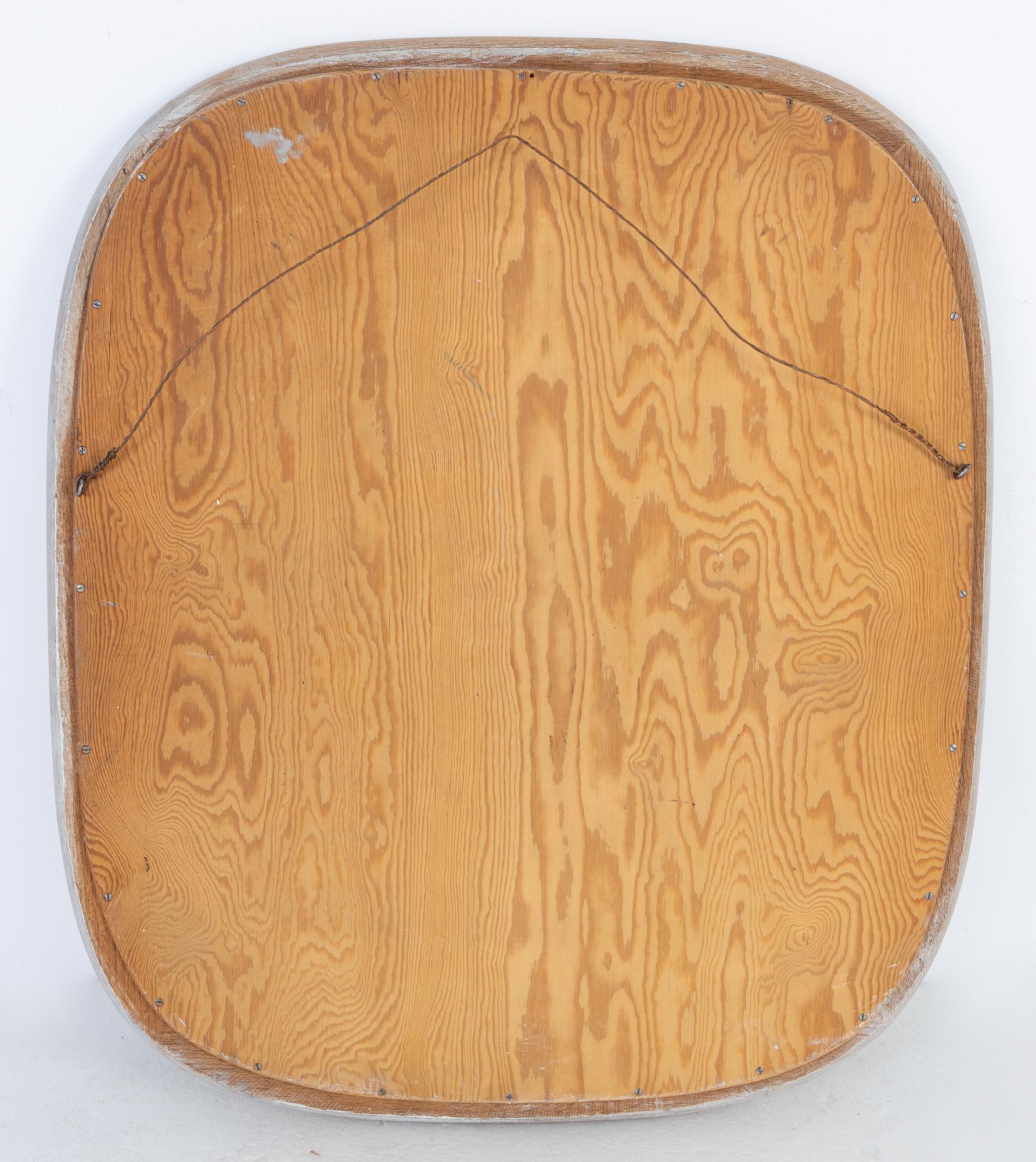 An oak mirror, second half of the 20th century.
