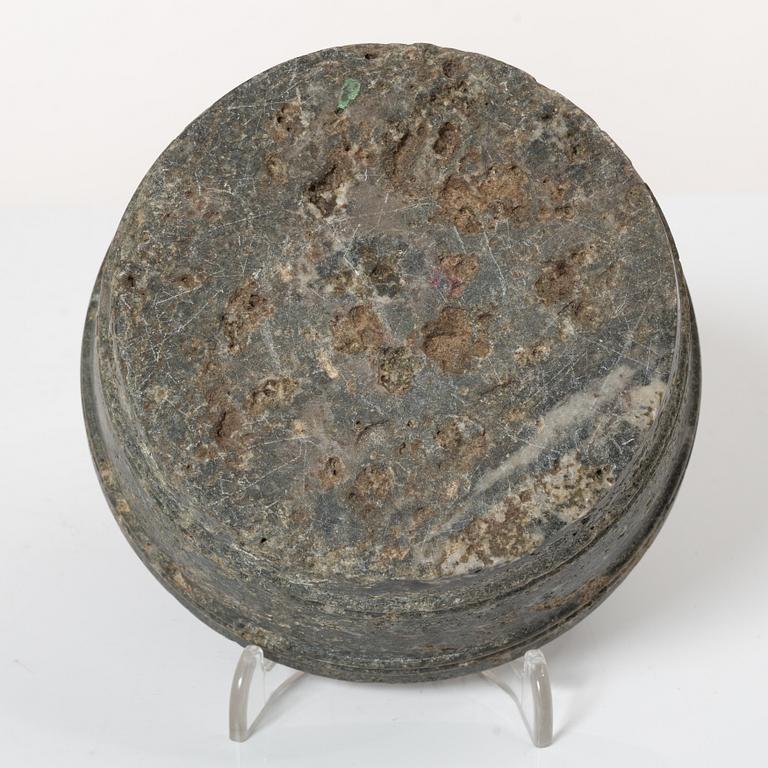 A 'Kolmård' marble butter box, Sweden, early 19th century.