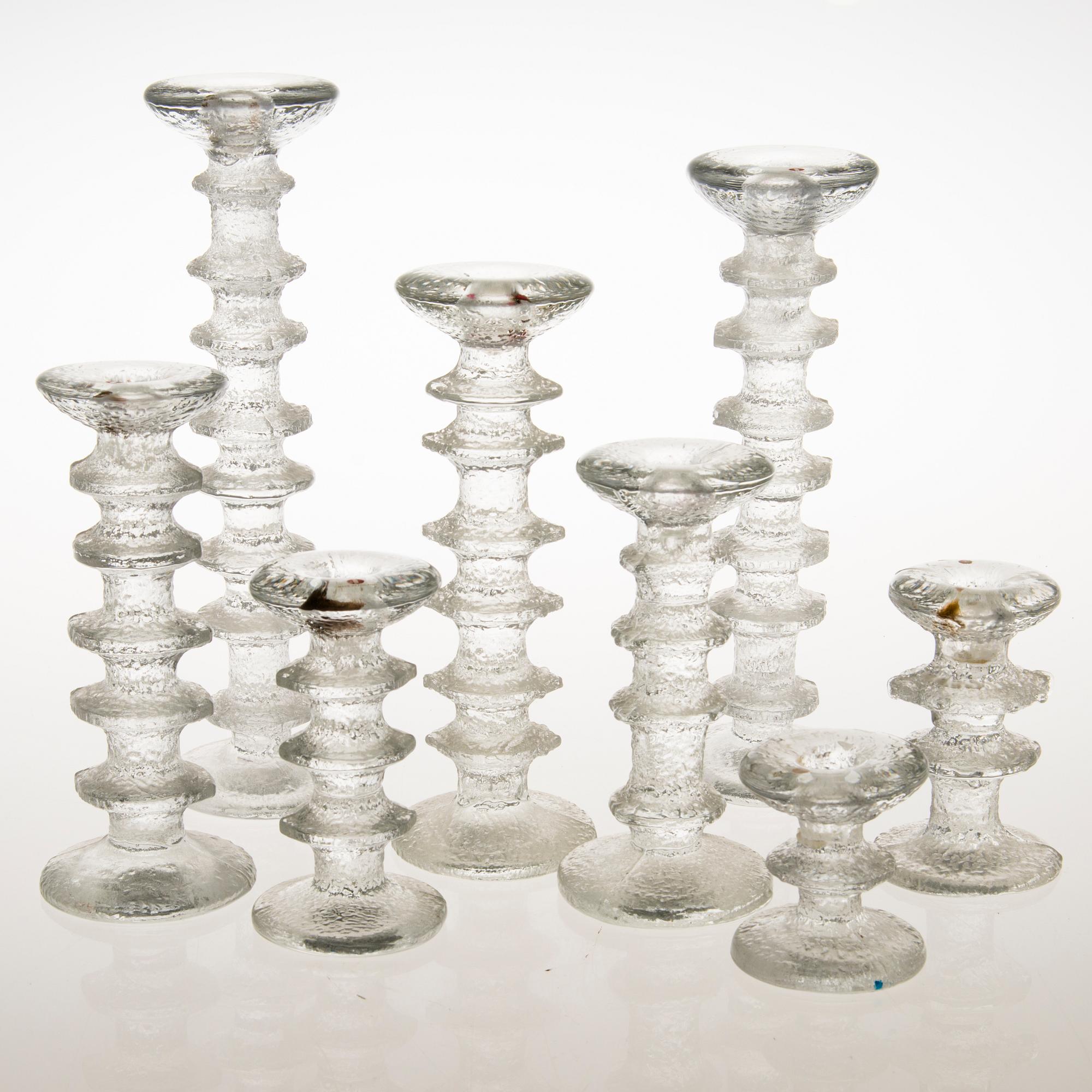 TIMO SARPANEVA, ljusstakar, 8 st, glas, "Festivo", Iittala.