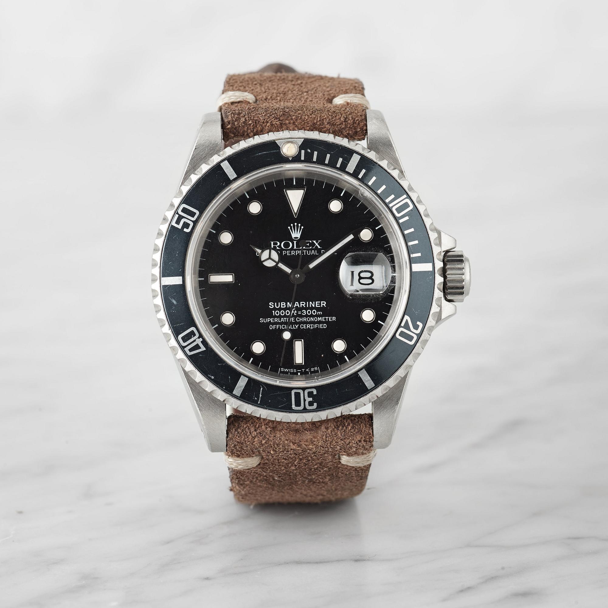 ROLEX, Oyster Perpetual, Submariner (1000ft=330m, SWISS-T< 25), wristwatch, 40 mm,