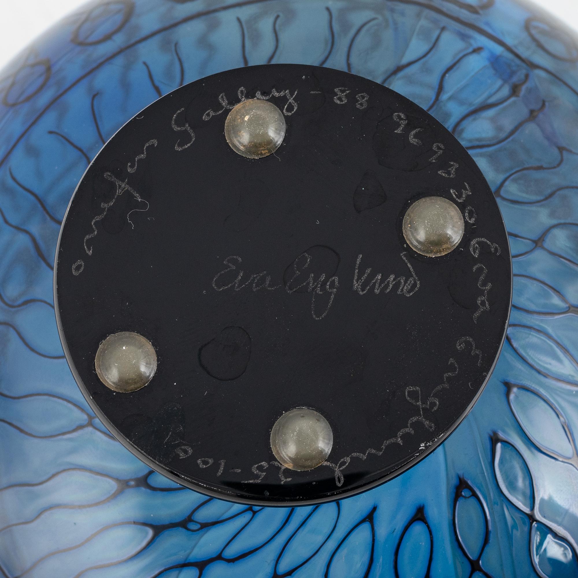 Eva Englund, skål, graal, "Höstregn", Orrefors, 1988.