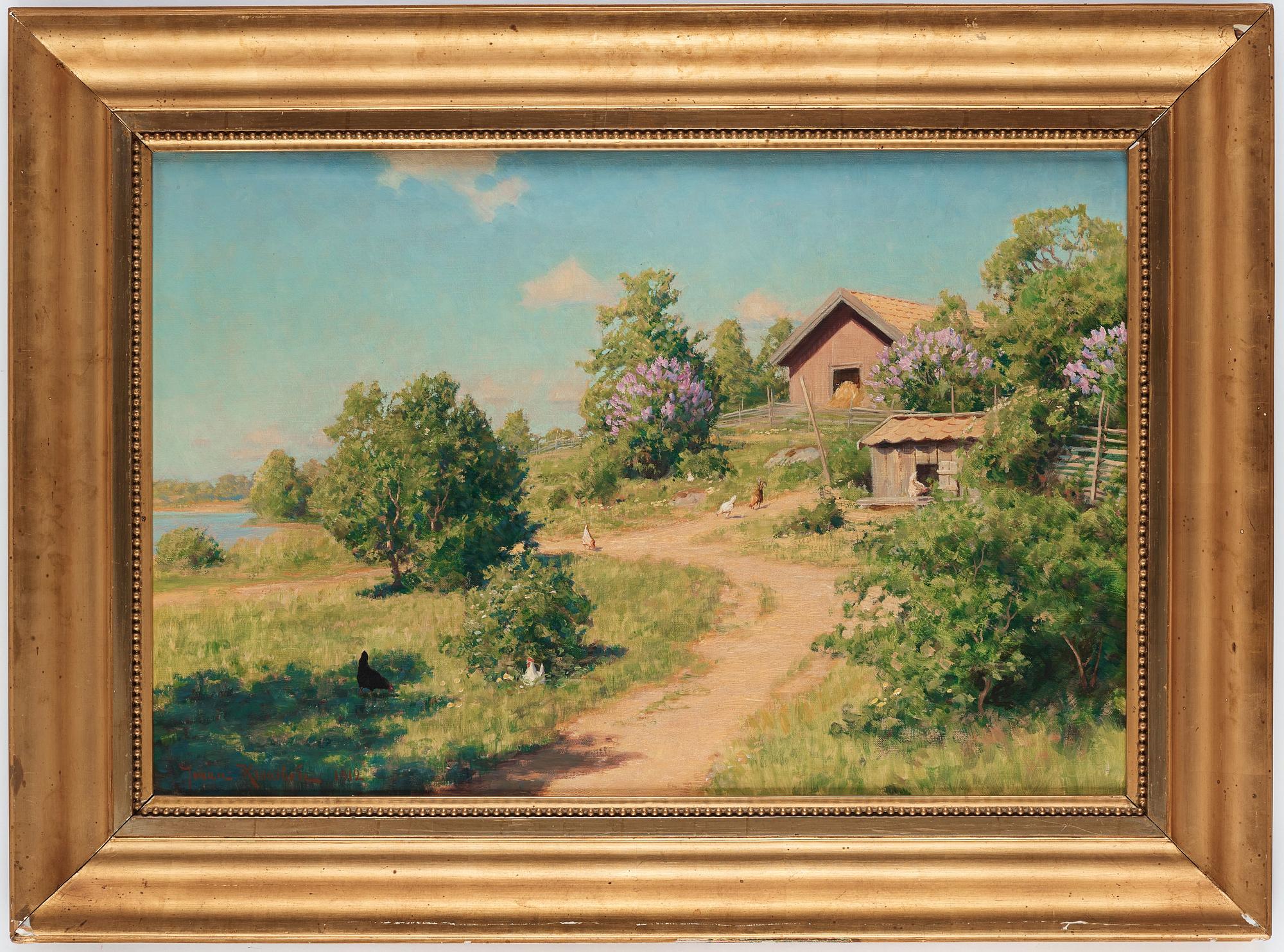 Johan Krouthén, Landskap med höns.