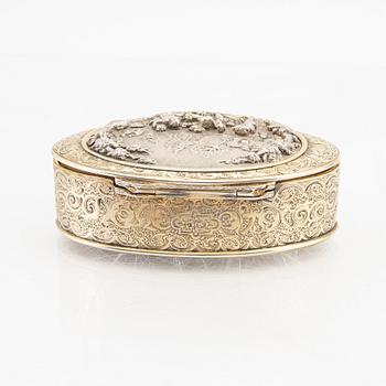 Léon Baujois (troligen) dosa förgyllt silver Paris sent 1800-tal.