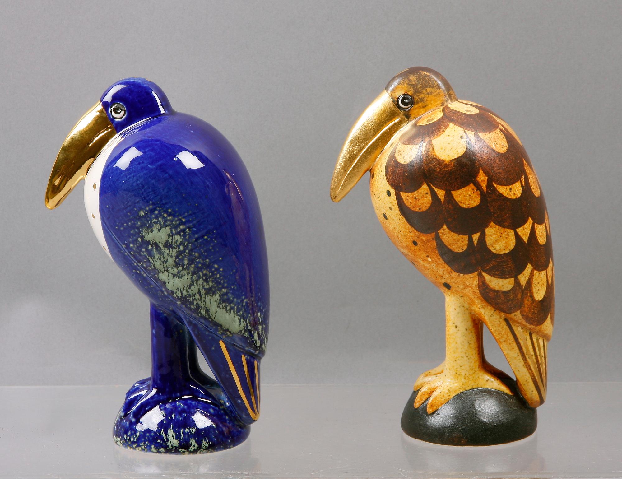 FIGURINER, 2 st, stengods, Lisa Larson.