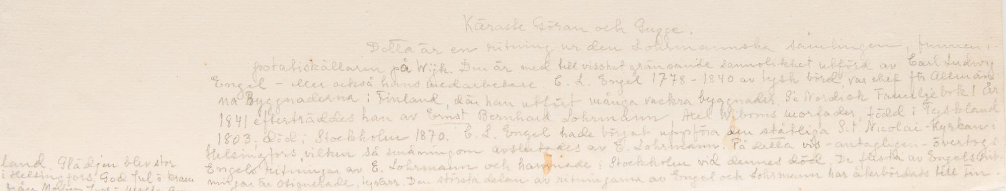 AKVARELLER/RITNINGAR, 3 st. tillskrivan Carl Ludwig Engel (1778-1840), ej signerade.