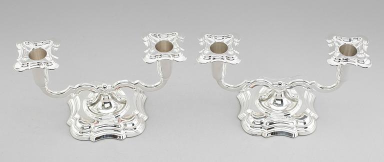 KANDELABRAR, 1 par, silver, Norge, 1900-talets mitt.