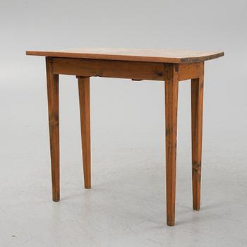 A pinewood table with a drawer, 18th/19th Century.