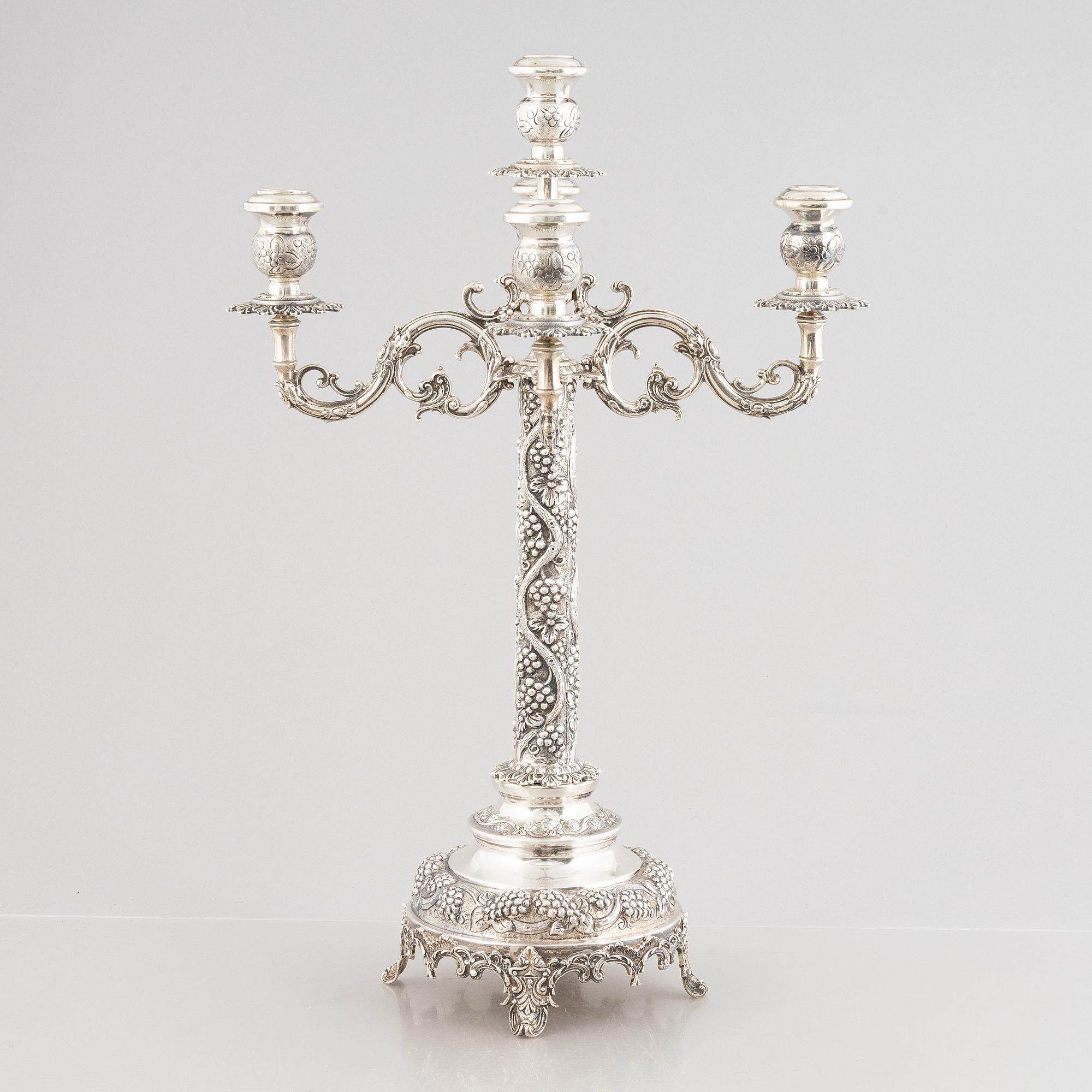 Candelabrum, silver, 20th century.