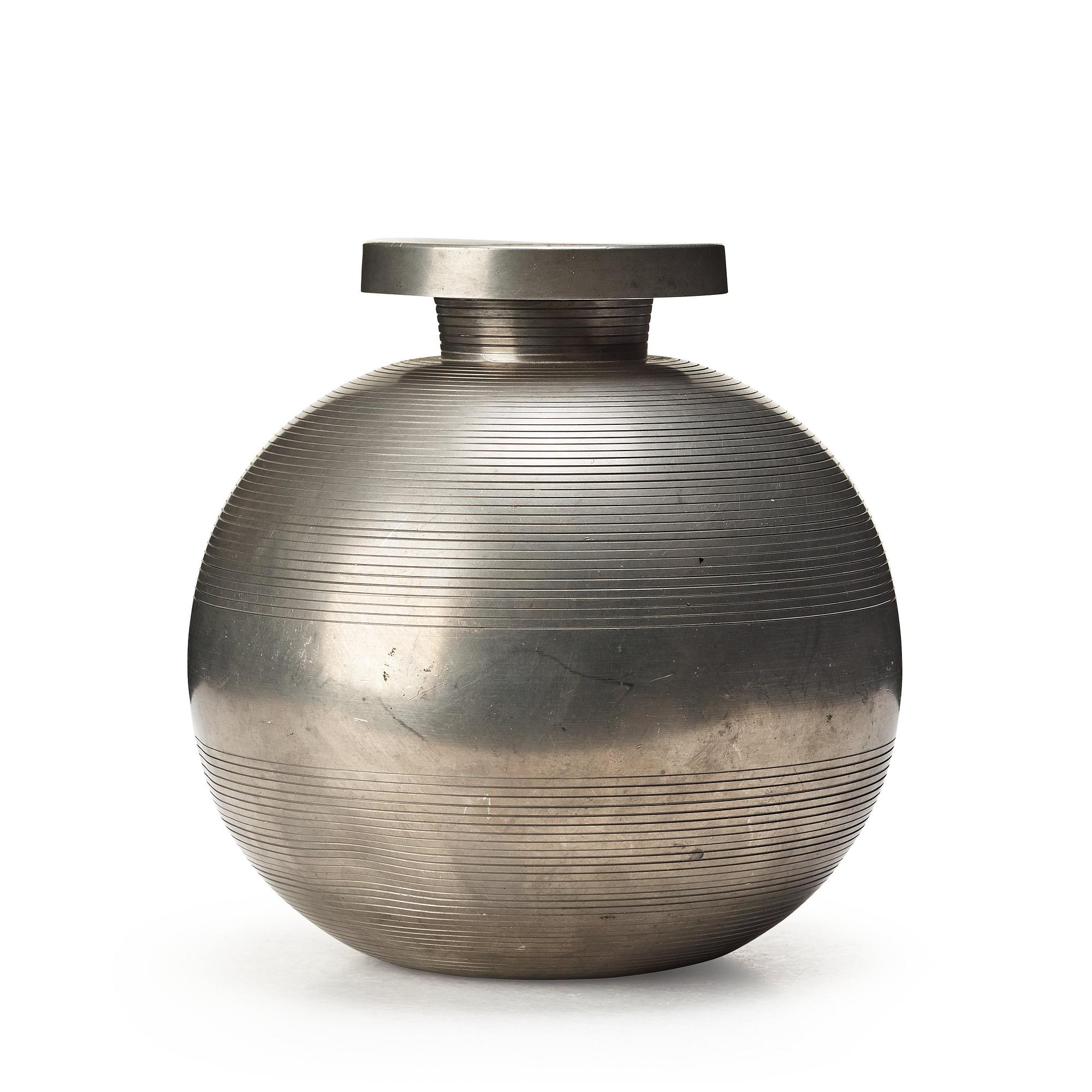 Sylvia Stave, a pewter vase, for CG Hallberg, Stockholm 1932.