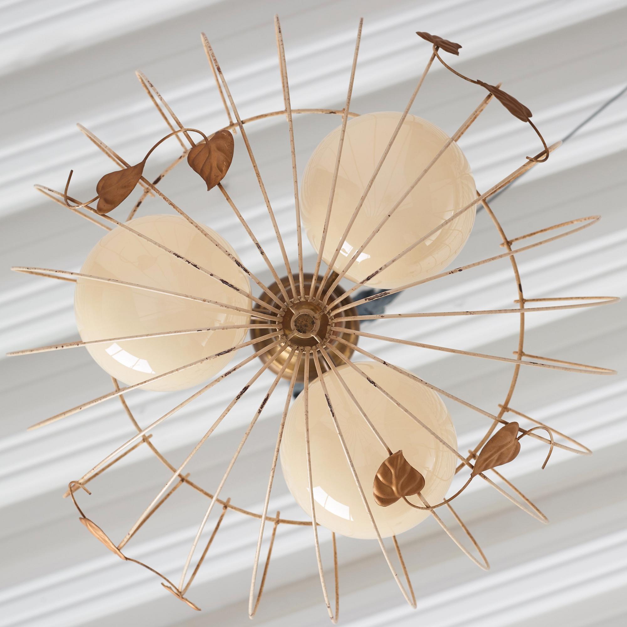 A pair of Swedish Modern ceiling lamps, 1940s.