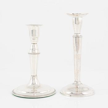 Two pair of silver candlesticks, including TESI, Gothenburg, 1969.