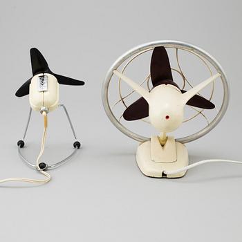 Two table fans, from AEG and Siemens, 1950's.