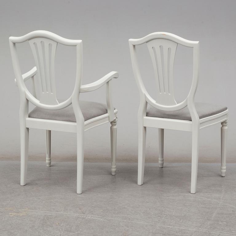 A set of 10 chairs, gustavian style, late 20th century.