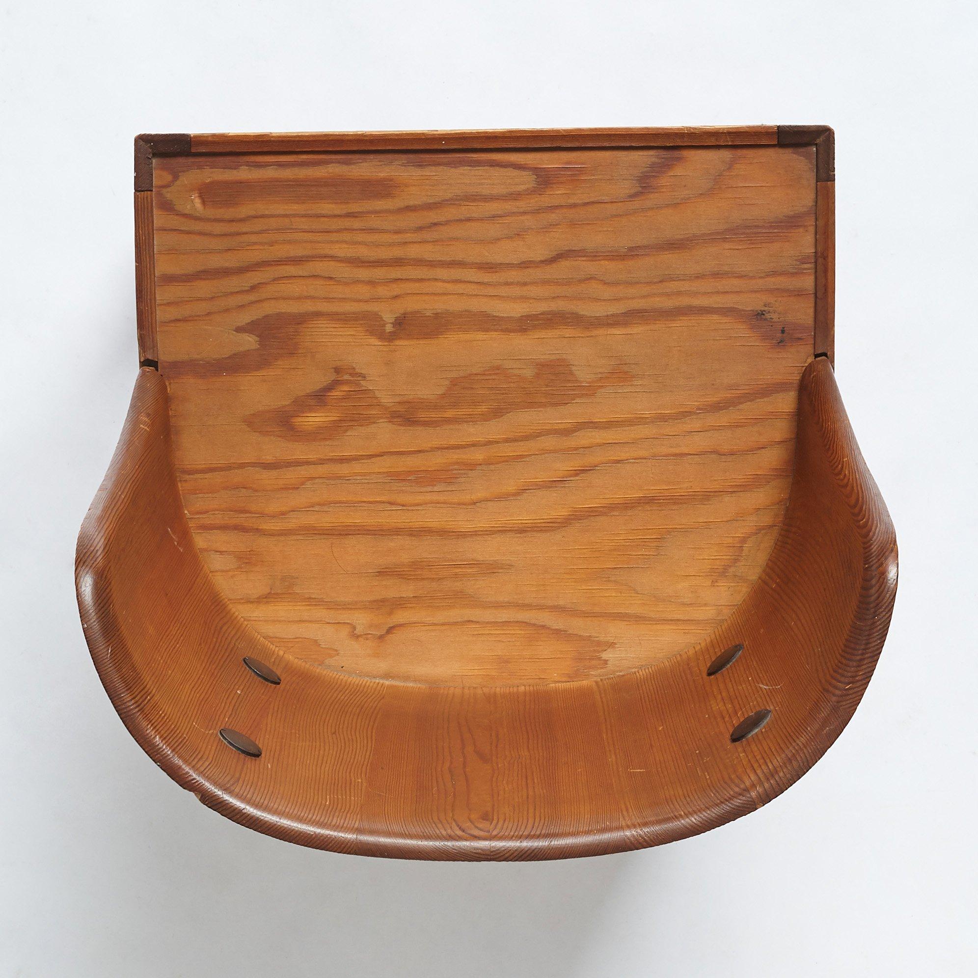 Axel Einar Hjorth, a stained pine low back "Lovö" chair, Nordiska Kompaniet, Sweden 1930's.