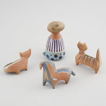 Four stoneware figurines by Lisa Larson, one signed, second half of the 20th century.