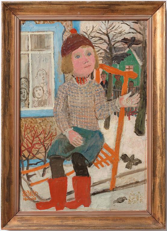 Olle Olsson-Hagalund, Girl on sled.