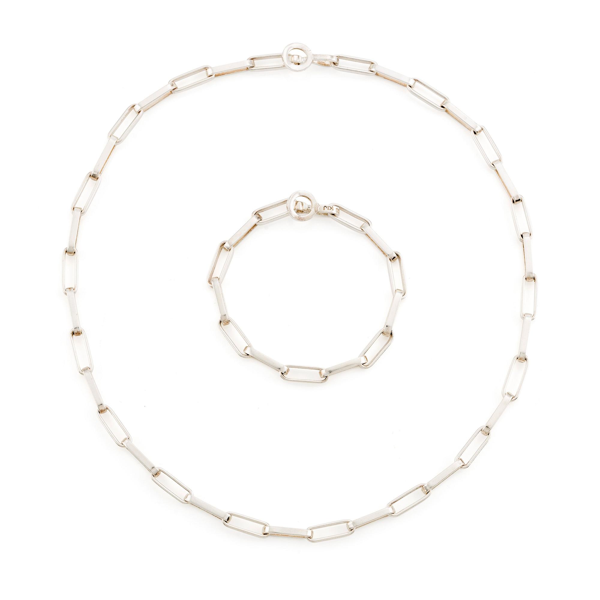 Karl-Ingemar Johansson, a silver necklace and bracelet, Gothenburg 1965.