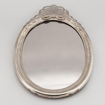 A Russian possibly 18th century silver mirror.