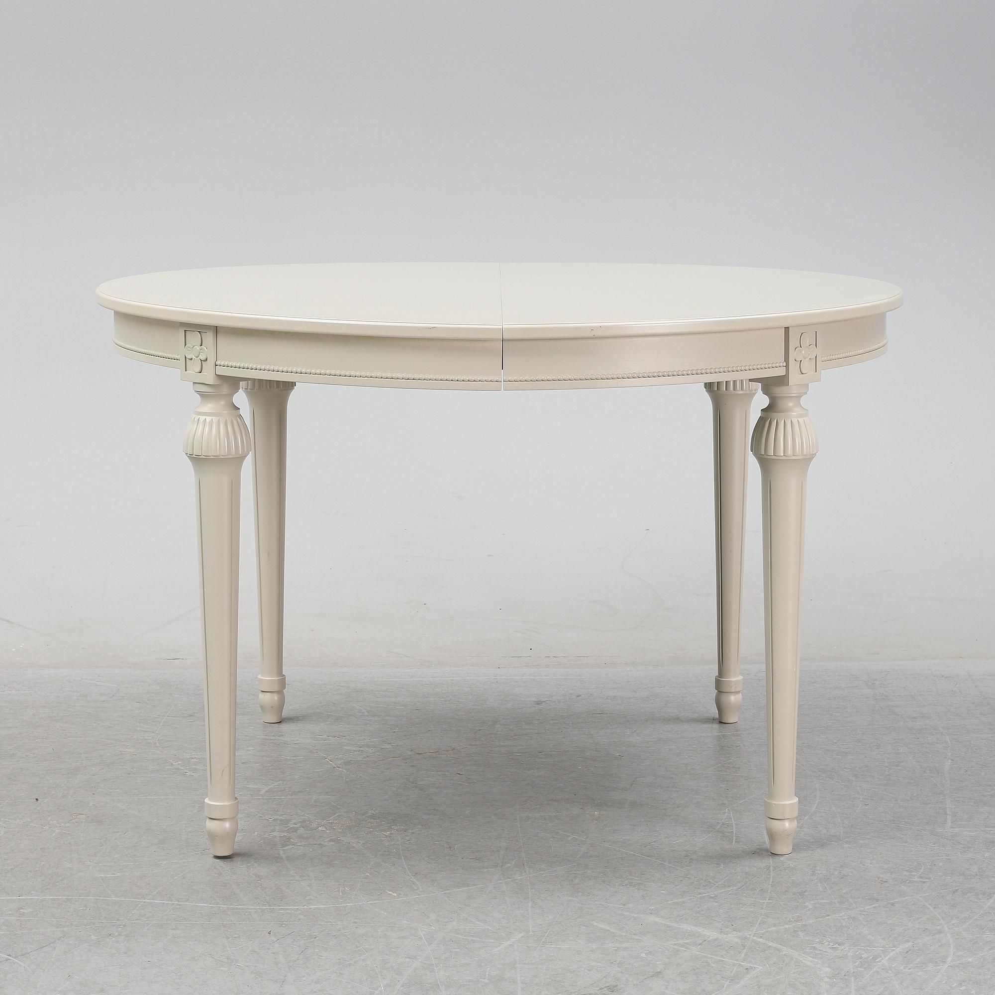 A Gustavian style dining table, end of the 20th Century.