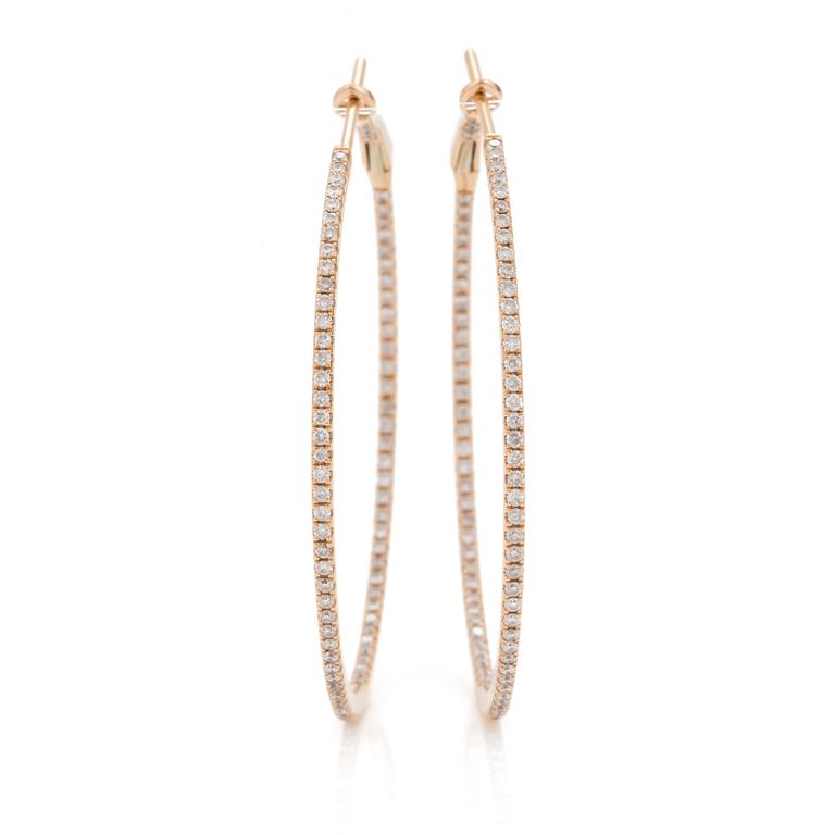 A pair of brilliant cut diamond earrrings, 'Delicate hoops' by Sophie Gyllenhammar.