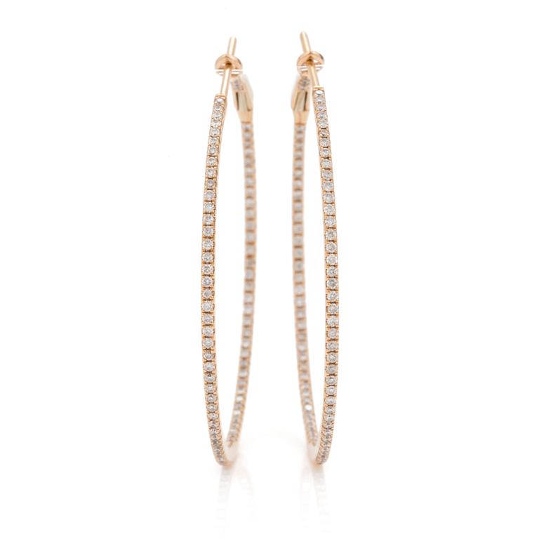 A pair of brilliant cut diamond earrrings, 'Delicate hoops' by Sophie Gyllenhammar.