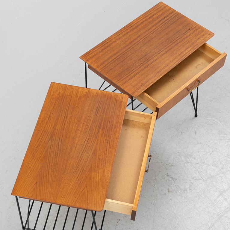 A pair of bedside tables, mid 20th Century.