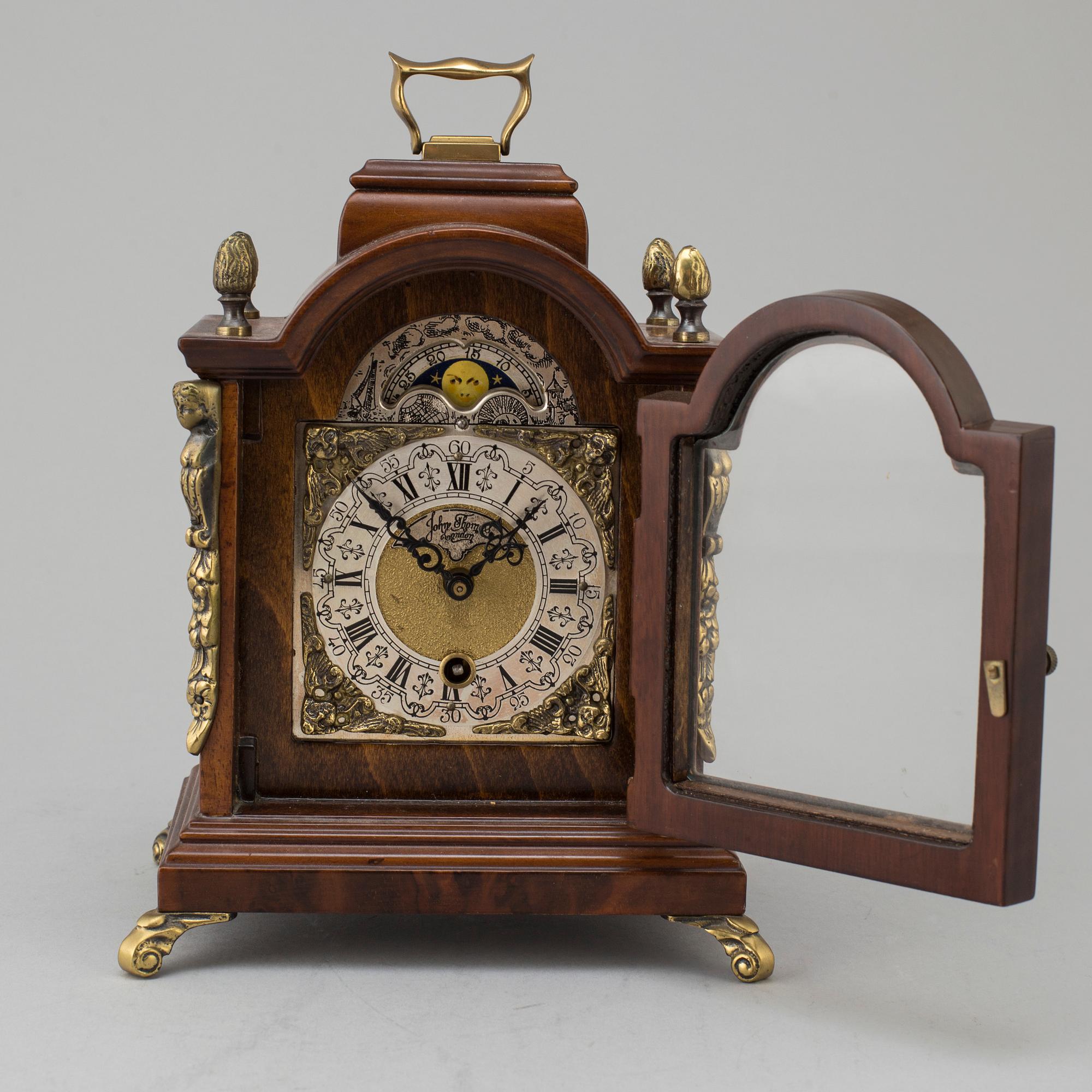 A second half of the 20th century mantel clock, John Thomas, London.