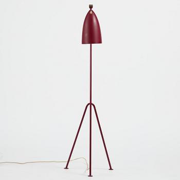Greta Magnusson Grossman, a burgundy red "Grasshopper" floor lamp model "G-33", Bergboms, Malmö, 1950s.