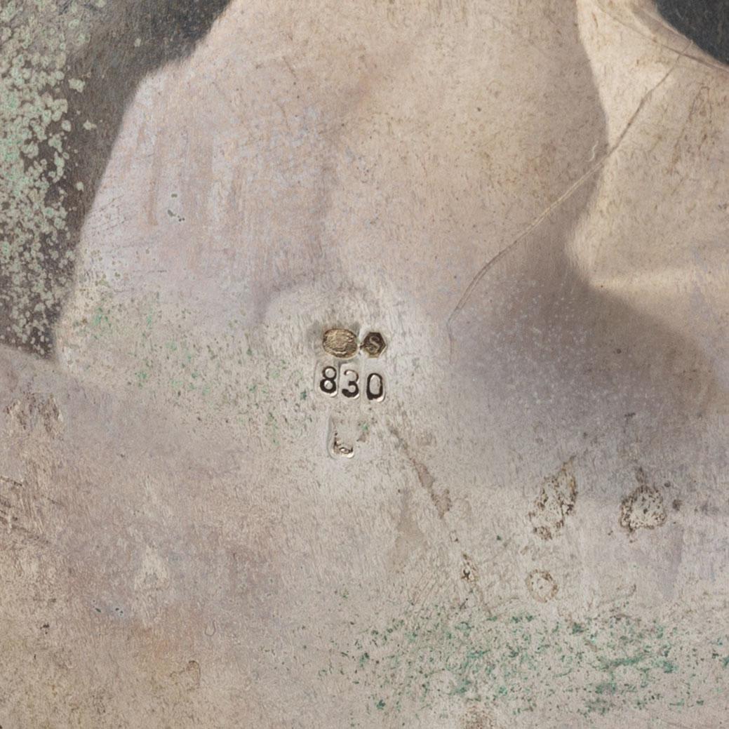 A rococo-style coffee pot, creamer and sugar bowl, swedish import mark, 20th century.