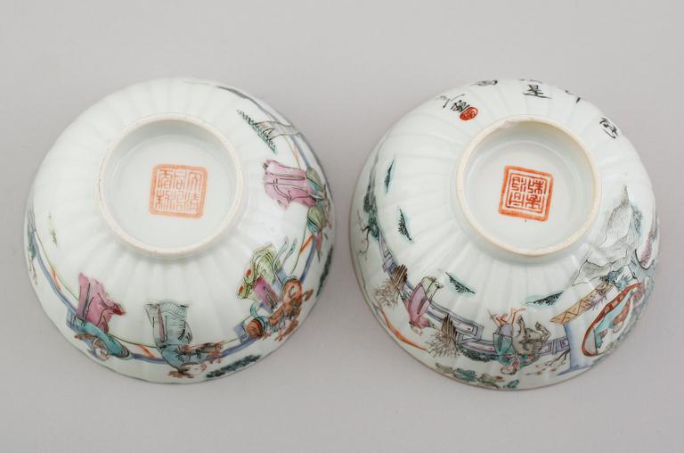 SKÅLAR, 2 st, Kina, Qingdynastin.
