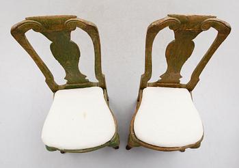 STOLAR, 1 par, senbarock, 1700-tal.