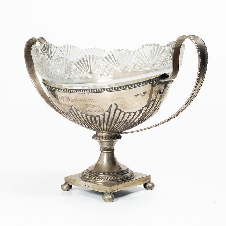 Presentation bowl, silver, Gustavian style, Nils Leonard Dahlström & Co, Örebro, 1910.