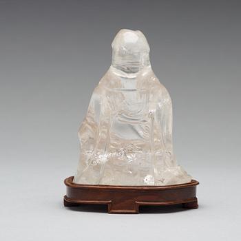 A rock chrystal figure, Qing dynasty.