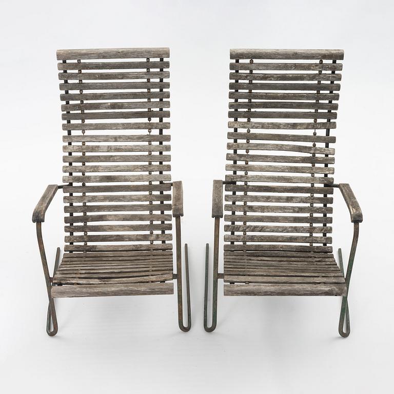 Bjärnums Slöjdfabrik, a pair of easy chairs, Sweden 1940-50s.