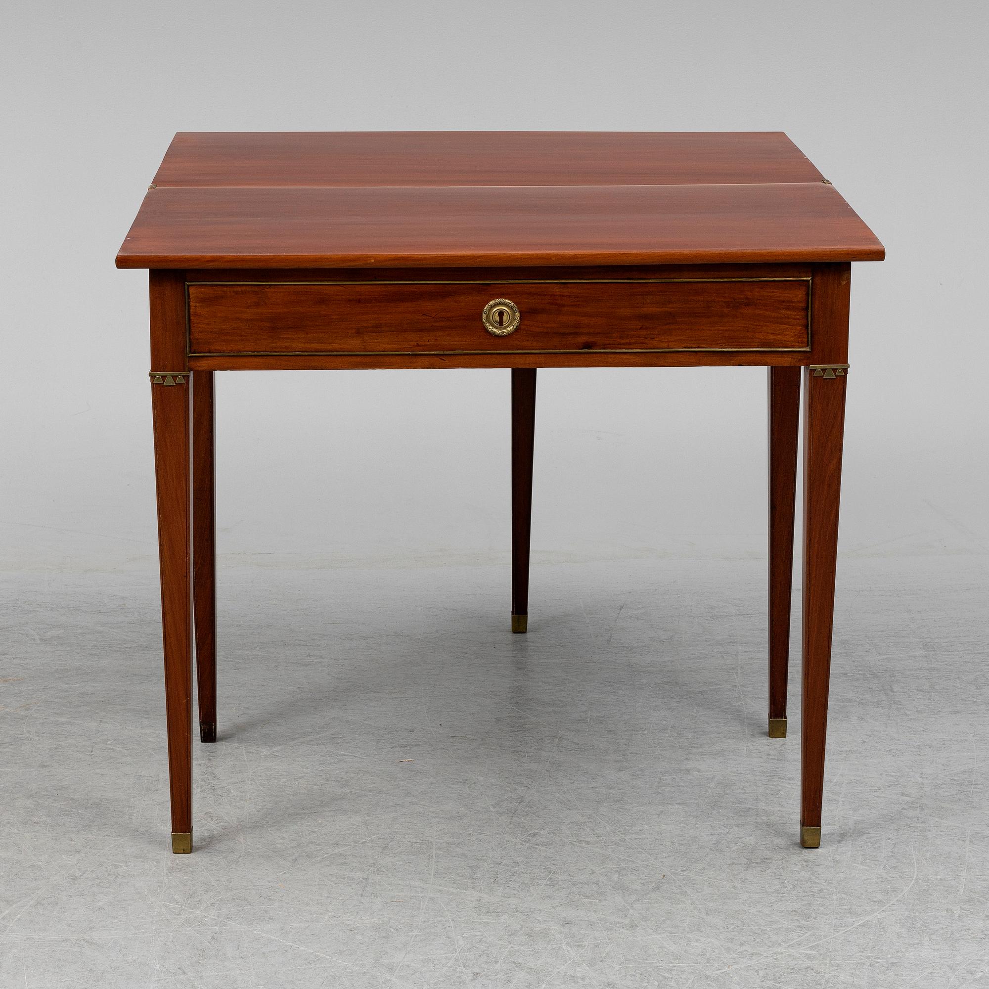 A late Gustavian games table, late 18th ct.