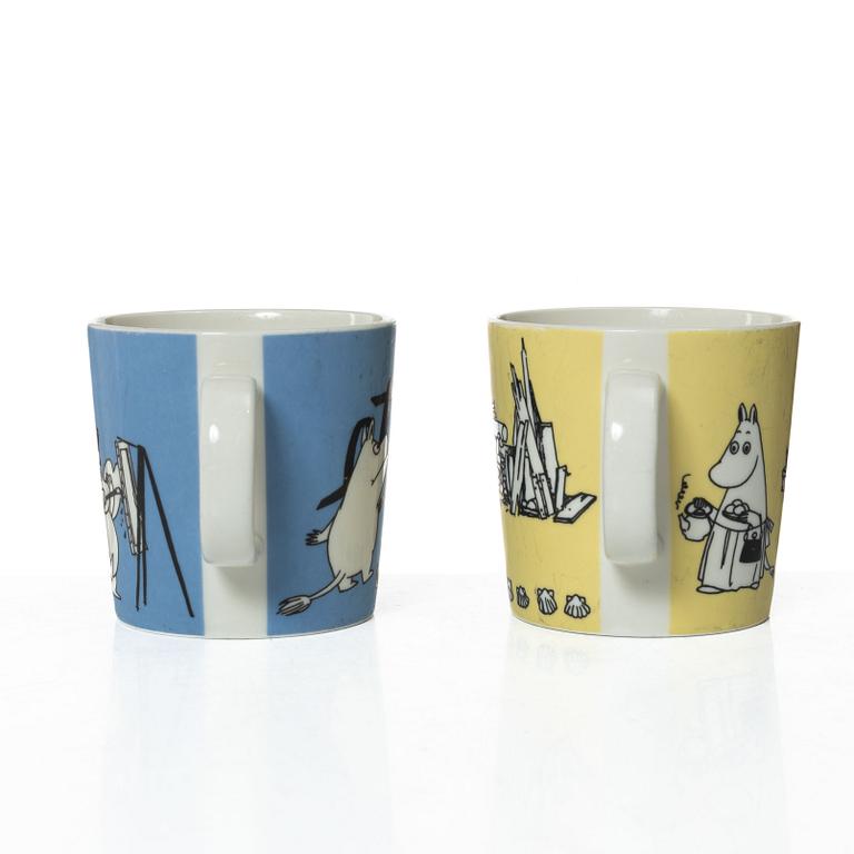 Two Moomin mugs, Arabia, Finland, 1990-1996.