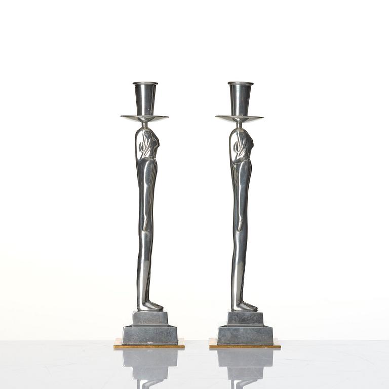 Edvin Öhrström, a pair of 'Egyptian' candlesticks, Svenskt Tenn, Stockholm 1988.