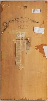 BERTO MARKLUND, wood relief, partly painted, signed and dated 1977 verso.