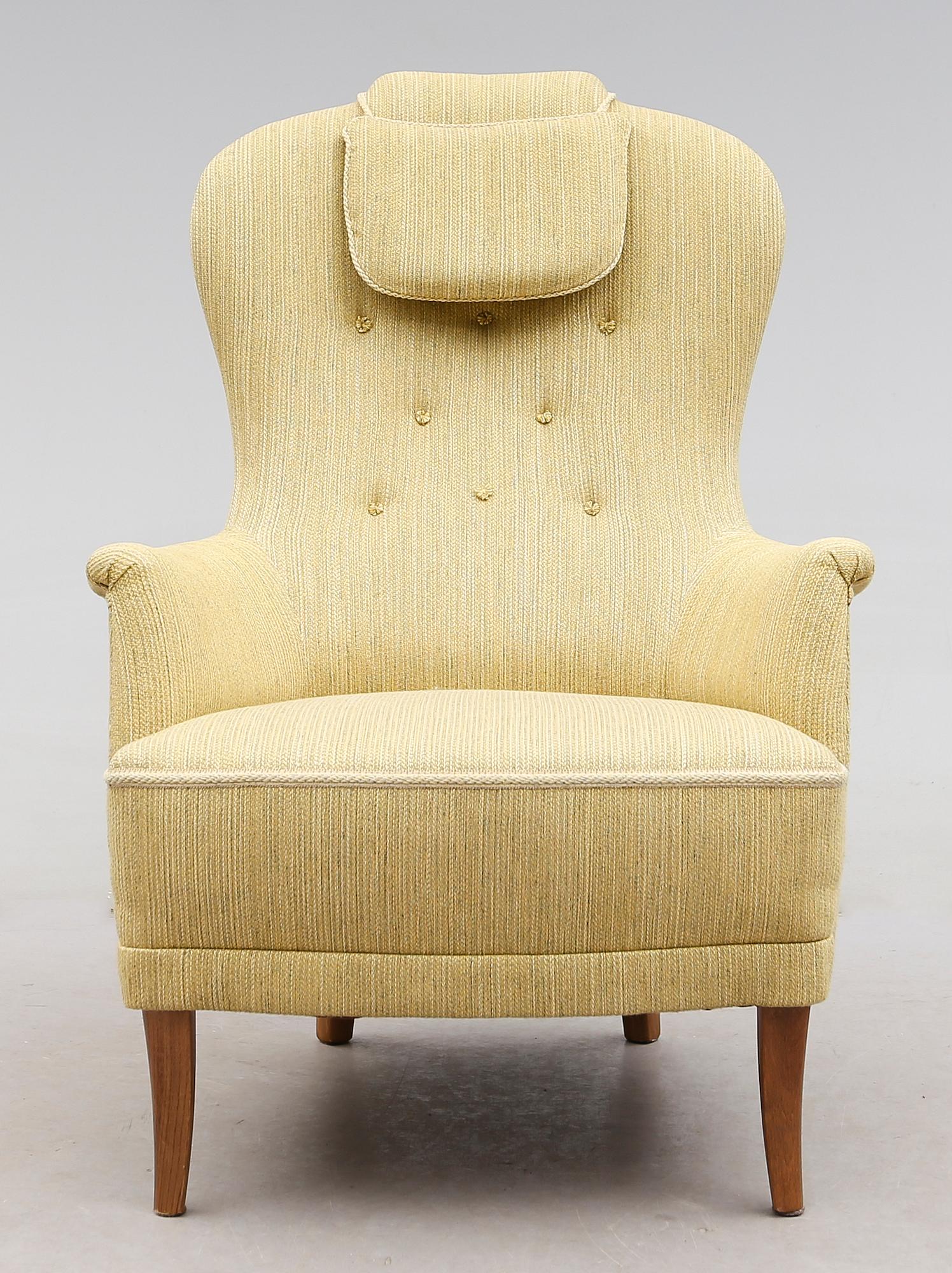 FÅTÖLJ, "Farmor", Carl Malmsten, AB O.H. Sjögren, Tranås, 1900-talets andra hälft.