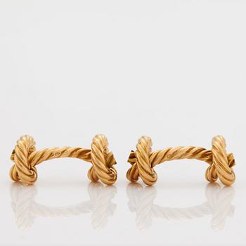 HERMÈS, ''Cordage Noued'', ett par manschettknappar, ca 1950/60-tal.