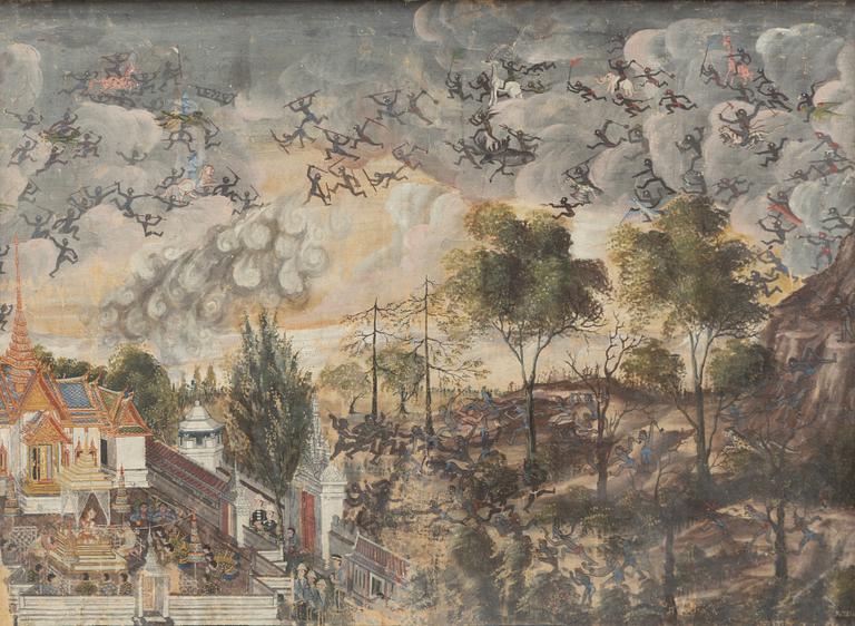 A Thai painting by anonyous artist, circa 1900.