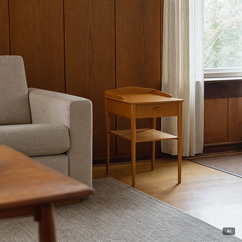 Sängbord, ett par, AB Erik Andersson & Co snickerifabrik, Växsjö, 1950/60-tal.